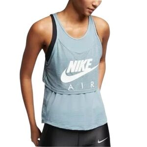 Bundle of 2: Nike Air Moisture-wicking Racerback Running Tank Tops with Overlay